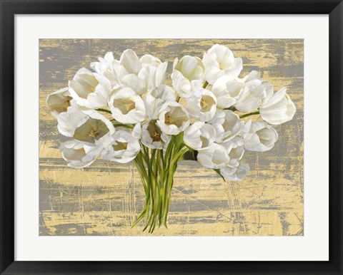 Framed Washed Tulips (Ash &amp; Gold) Print