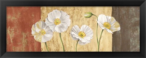 Framed Poppies on Smooth Background Print