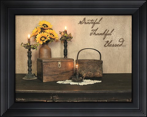 Framed Grateful, Thankful, Blessed Print
