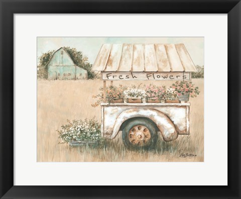 Framed Fresh Flowers for Sale Print