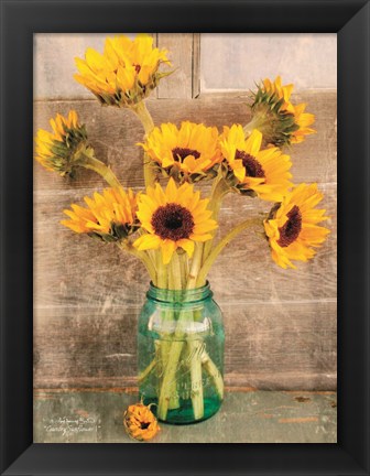 Framed Country Sunflowers I Print