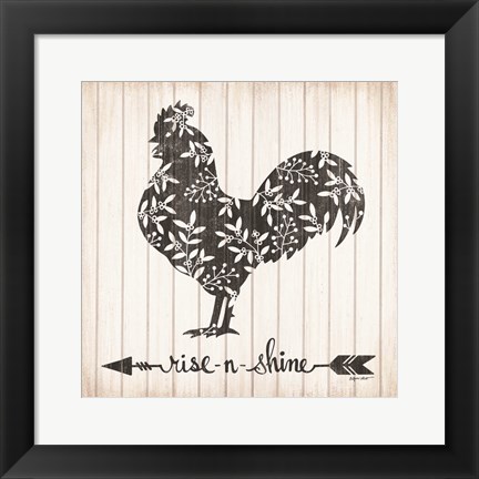 Framed Rise N Shine Rooster Print