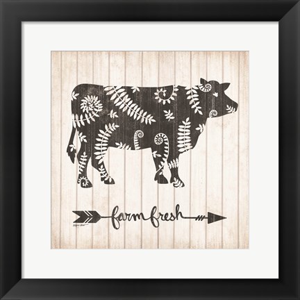 Framed Farm Fresh Cow Print