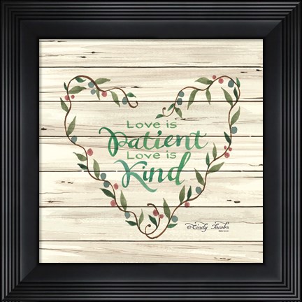 Framed Love is Patient Heart Wreath Print