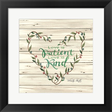 Framed Love is Patient Heart Wreath Print