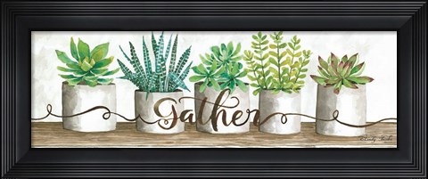 Framed Gather Succulent Pots Print