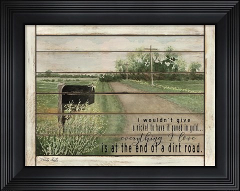 Framed End of a Dirt Road Print