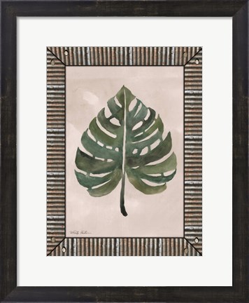 Framed Monstera Leaf Galvanized Print