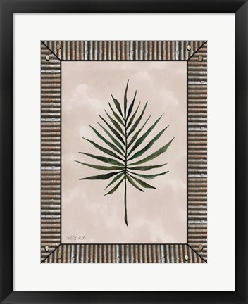 Framed Palm Leaf Galvanized Print