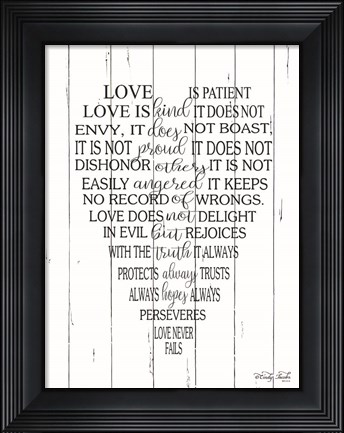 Framed Love is Patient Print