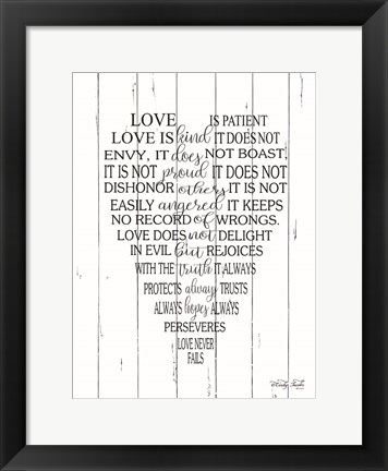 Framed Love is Patient Print