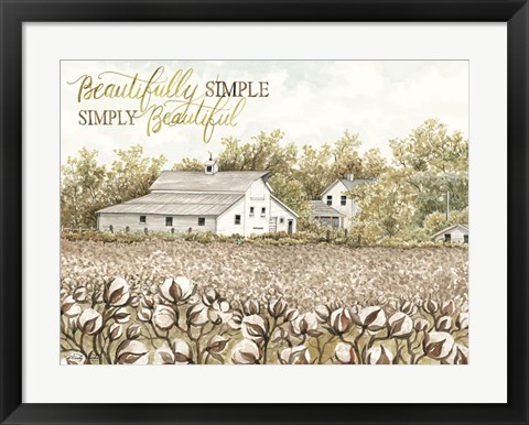 Framed Beautifully Simple Cotton Farm Print