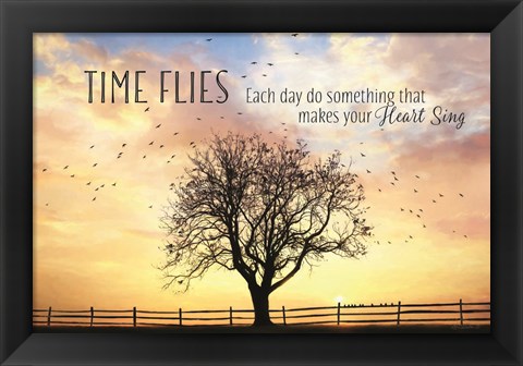 Framed Time Flies Print