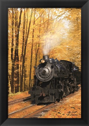 Framed Fall Locomotive Print