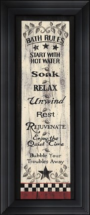 Framed Bath Rules Print