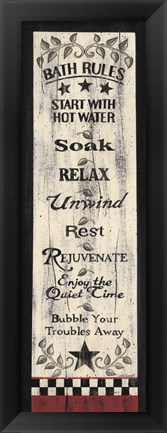 Framed Bath Rules Print