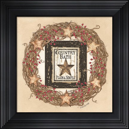 Framed Country Bath Wreath Print