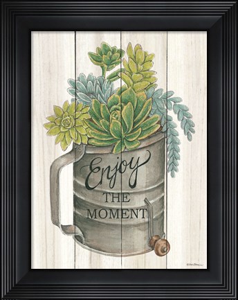 Framed Enjoy the Moment Succulents Print
