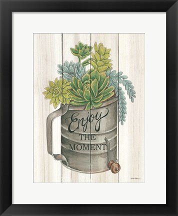 Framed Enjoy the Moment Succulents Print