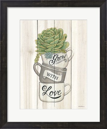 Framed Grow with Love Succulents Print