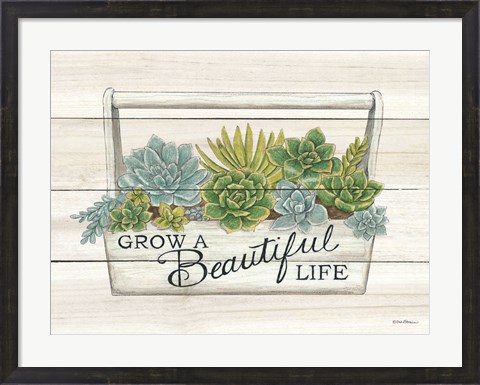 Framed Beautiful Life Succulents Print