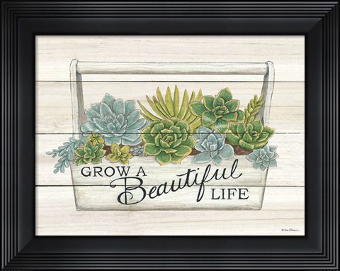 Framed Beautiful Life Succulents Print