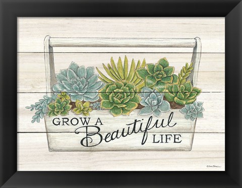 Framed Beautiful Life Succulents Print