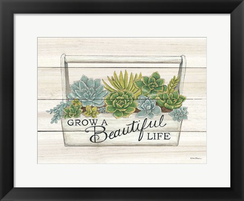 Framed Beautiful Life Succulents Print