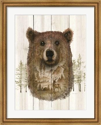 Framed Bear Wilderness Portrait Print