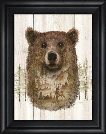 Framed Bear Wilderness Portrait Print