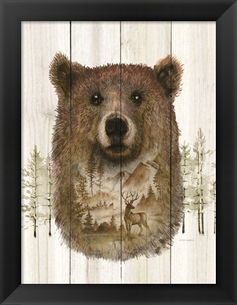 Framed Bear Wilderness Portrait Print