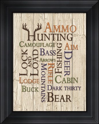 Framed Hunting Words Print