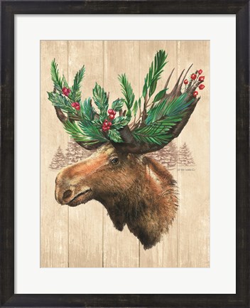 Framed Holiday Moose Print