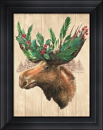 Framed Holiday Moose Print