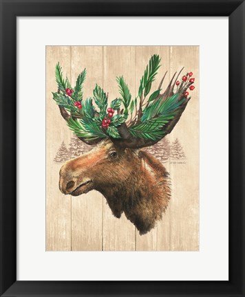 Framed Holiday Moose Print