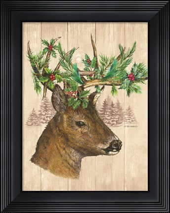 Framed Holiday Deer Print