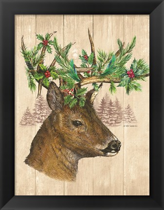 Framed Holiday Deer Print