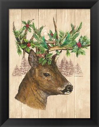 Framed Holiday Deer Print