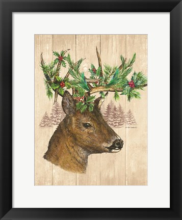 Framed Holiday Deer Print