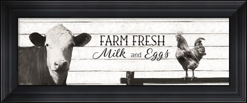 Framed Farm Fresh Milk and Eggs Print