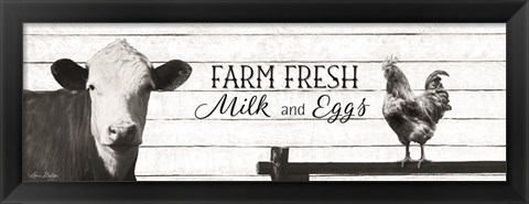 Framed Farm Fresh Milk and Eggs Print