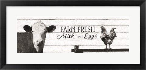 Framed Farm Fresh Milk and Eggs Print