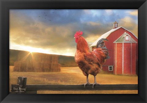 Framed Good Morning Rooster Print