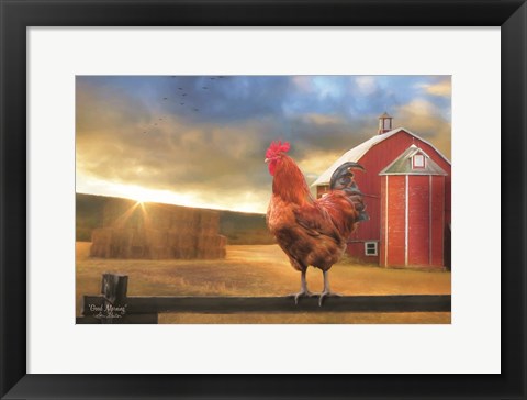 Framed Good Morning Rooster Print