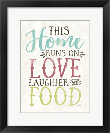 Framed Love, Food and Laughter Print