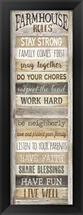 Framed Farmhouse Rules Print