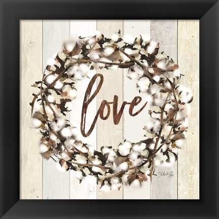 Framed Love Cotton Wreath Print