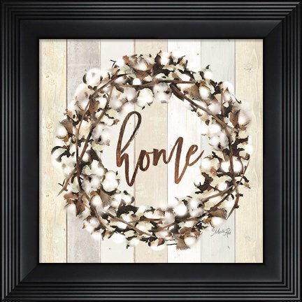 Framed Home Cotton Wreath Print