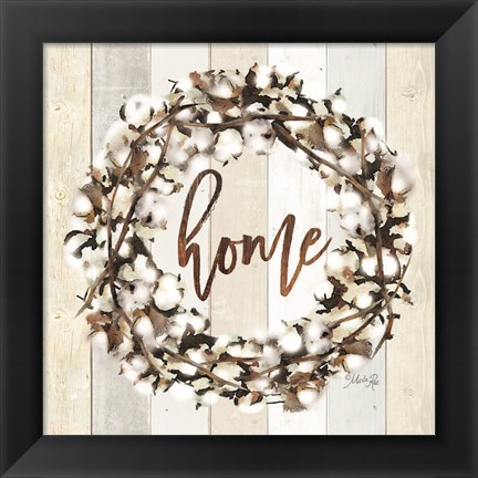 Framed Home Cotton Wreath Print