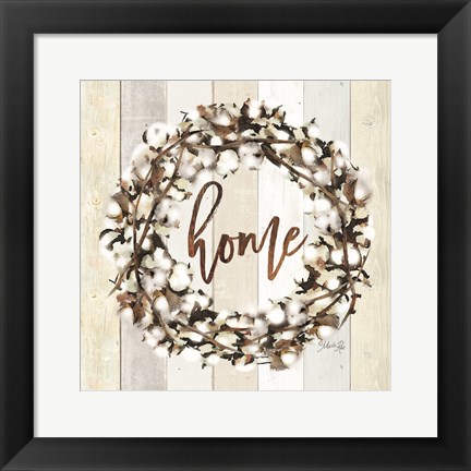 Framed Home Cotton Wreath Print